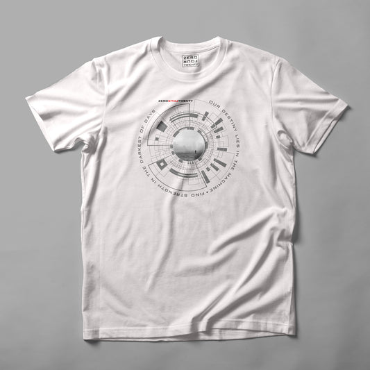 'Dark Days' Ringspun Cotton T-Shirt White