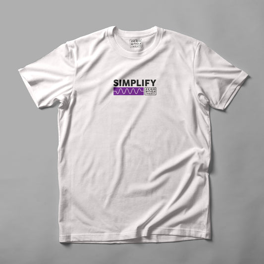 'Simplify' Ringspun Cotton T-Shirt White